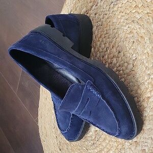 Born Navy Suede Women's Loafers